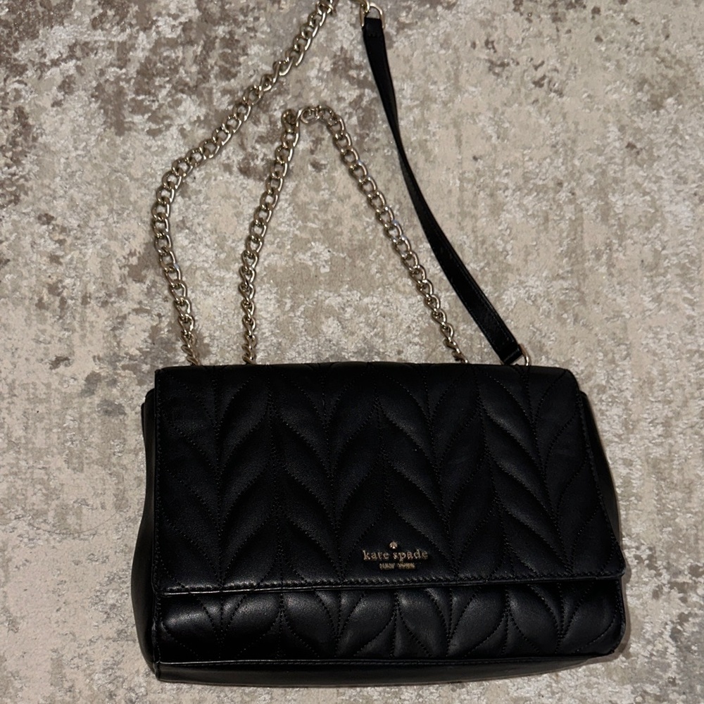 Kate Spade Black Quilted Chain Shoulder Bag